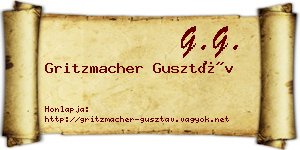 Gritzmacher Gusztáv névjegykártya